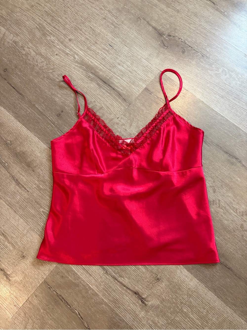 Vintage California Dynasty Medium Red Satin Camisole Top